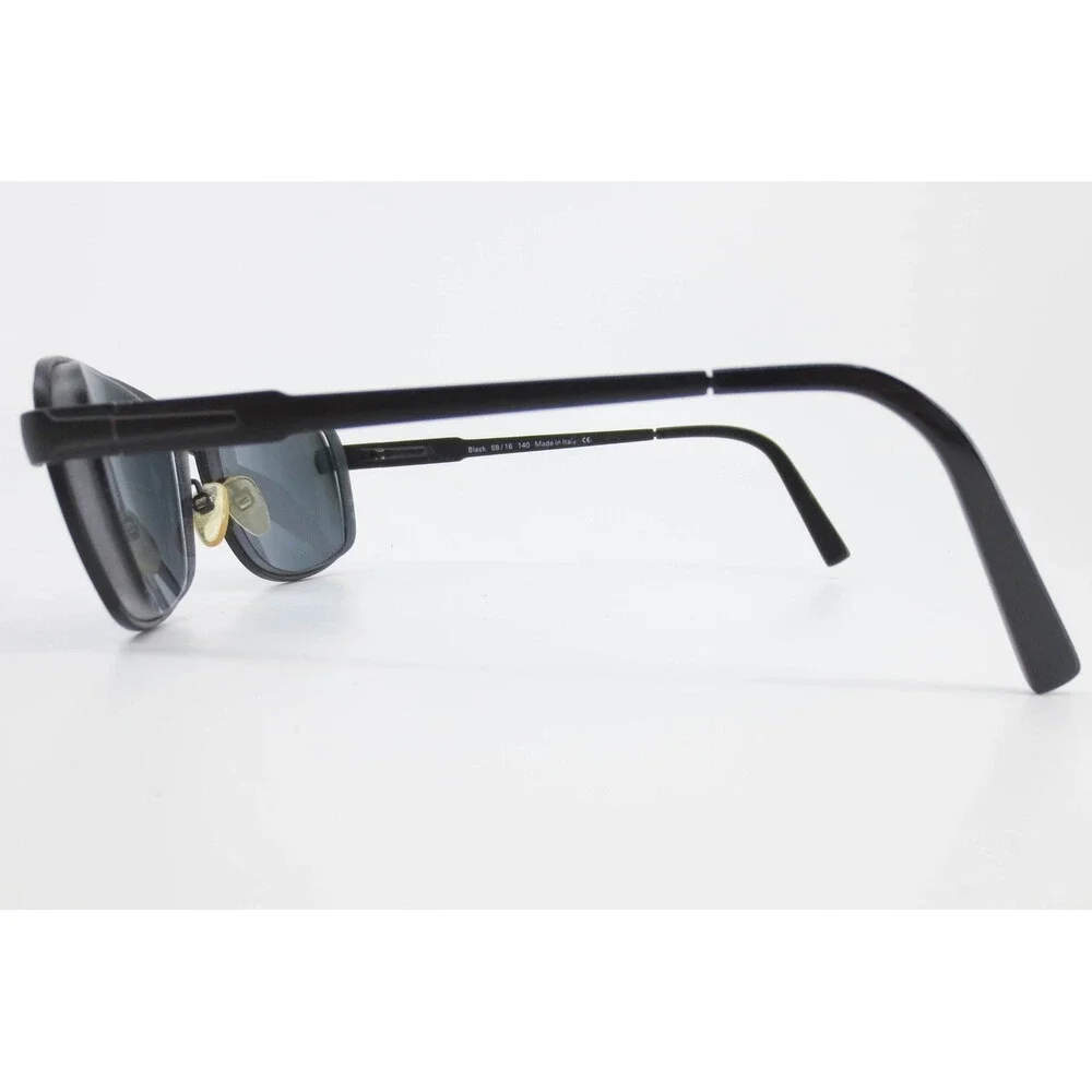 Kirkland Signature Shiraz 596187 Black Metal Rectangle Sunglasses Made in Italy
